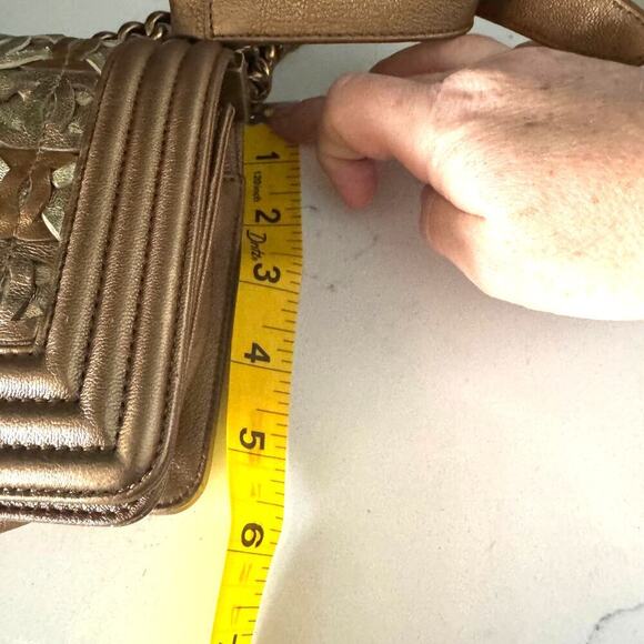 Chanel Small CC Cutout Boy Bag Bronze Gold Metallic Series 20 Authentic CoA - Picture 10 of 13
